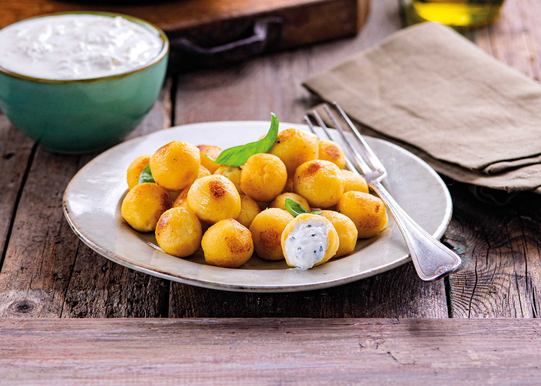 Gnocchi de formatge burrata i alfàbrega